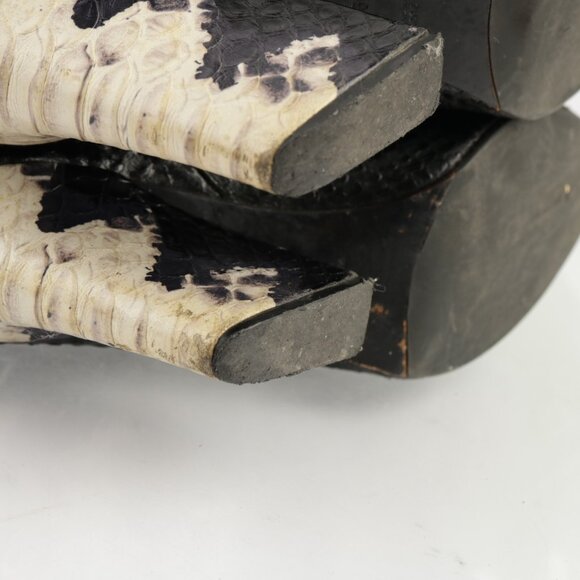 And Other Stories Womens Boots Size 39 8 Black Python Pointed Block Heel Italy - Picture 7 of 14